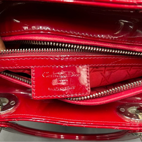 Lady Dior Red Patent Leather (Large) - Picture 4 of 16